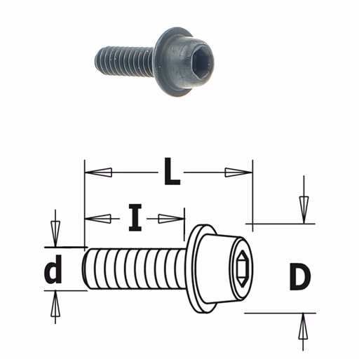 Inbusbout met ronde kop + vast rondel · 990.057.00