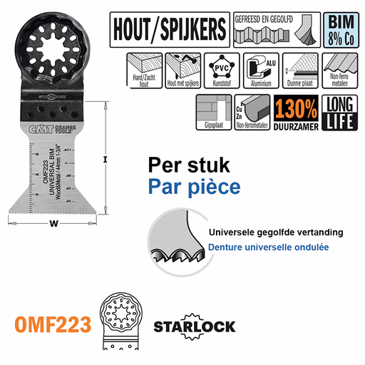 Multitoolzaagblad voor hout en metaal, 44mm · OMF223-X1