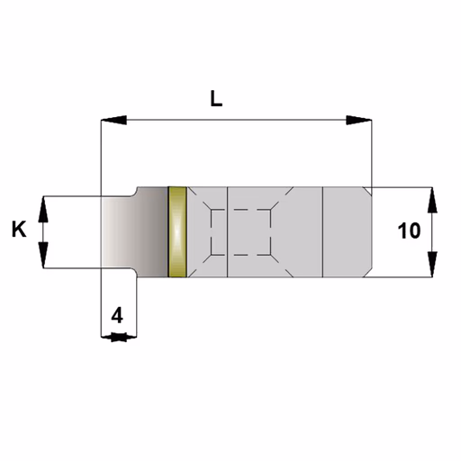 Enkele groeftand L=30mm K=8mm