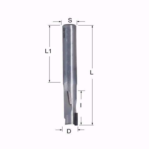Diamantfrees PCD Z1+1 D=12mm L=80mm I=27mm (3 PCD+1 HM)