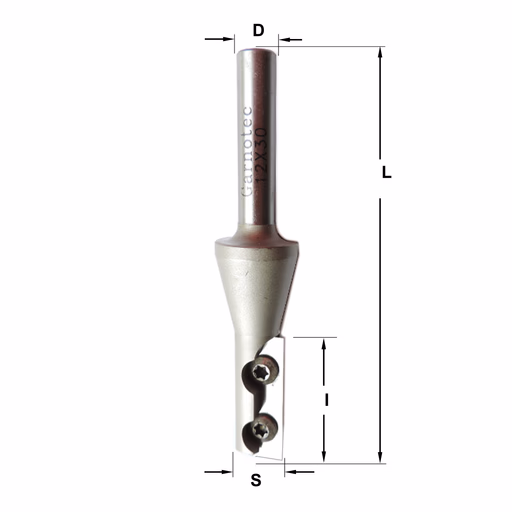 Rechte groeffrees, HWM D=12mm S=12mm L=90mm I=30mm
