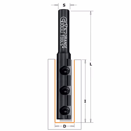 Rechte groeffrees, HWM D=16mm S=12mm L=96mm I=50mm