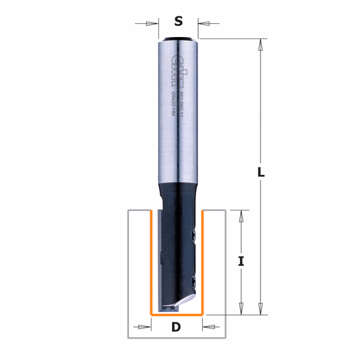 Rechte groeffrees, HWM D=12mm L=103mm I=50mm