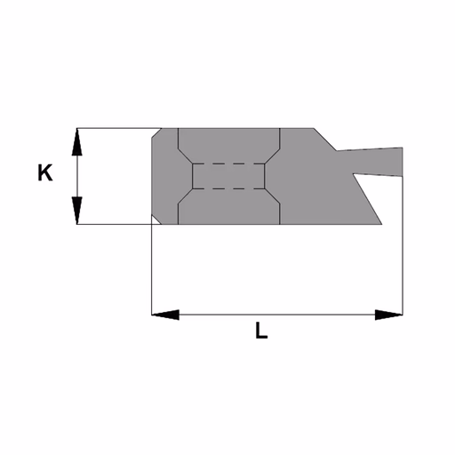 Enkel groefprofiel links L=26mm K=10mm