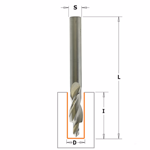 Groeffrees voor aluminium en kunststof in HS 5% co D=11,5mm S=10mm L=100mm I=12mm · 290.060R