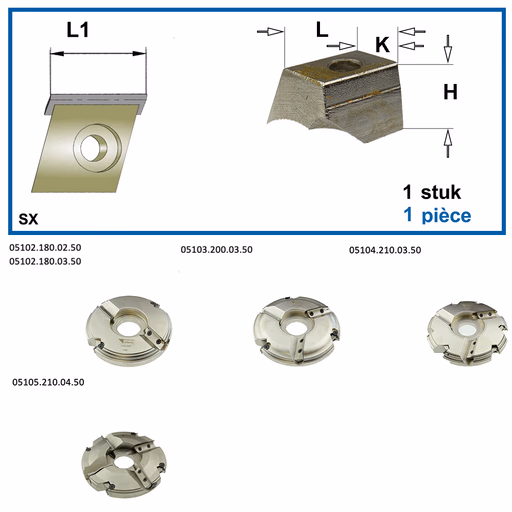 Spanblok links L=16,5mm L1=20mm K=11mm