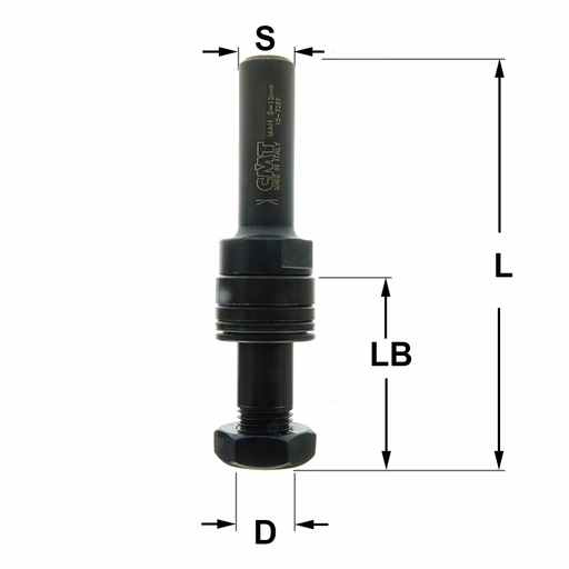 spindel zonder stelringen of sluitmoer. S=12mm L=100mm