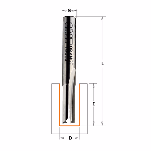 Groeffrees met rechte snijkoppen, HWM D=5mm S=8mm L=50mm I=12mm