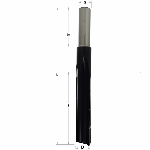 Langgatboor, links D=22mm S=16mm L=180mm I=125mm