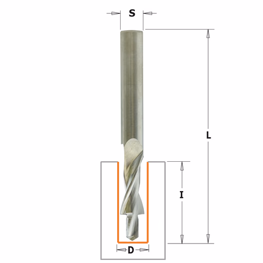 Groeffrees voor aluminium en kunststof in HS 5% co D=11,5mm S=12mm L=120mm I=12mm