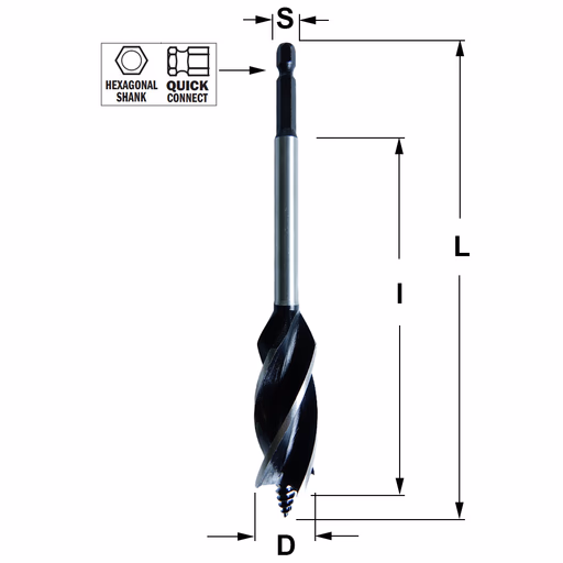 Spiraalboor, D=26mm L=165mm