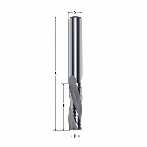 Positieve spiraalfrees, HWM + coating D=8mm S=8mm L=80mm I=32mm · 193.081.12