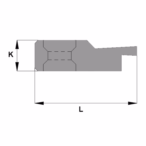 Enkel groefprofiel links L=33mm K=10mm