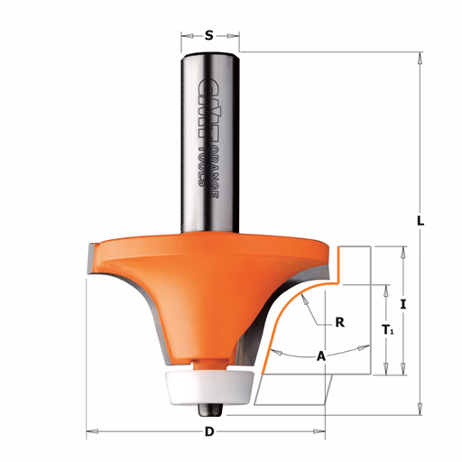 Hoekafschuinfrees met kogellager, HW D=50,8mm L=74,9mm I=25,4mm