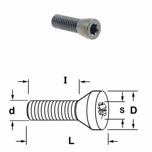 Schroef voor spanblok D=6,8mm S=T20