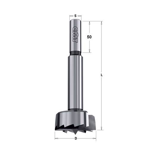Forstnerboor, rechts D=100mm S=12,7mm L=157mm