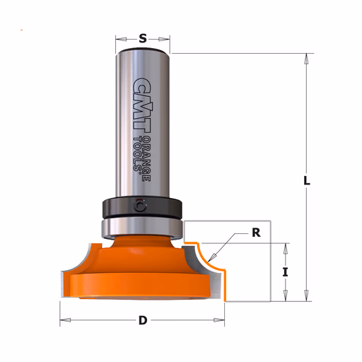 Profielfrees met kogellager, HW D=38mm L=57mm I=12,5mm R=6,35mm · 967.601.11B