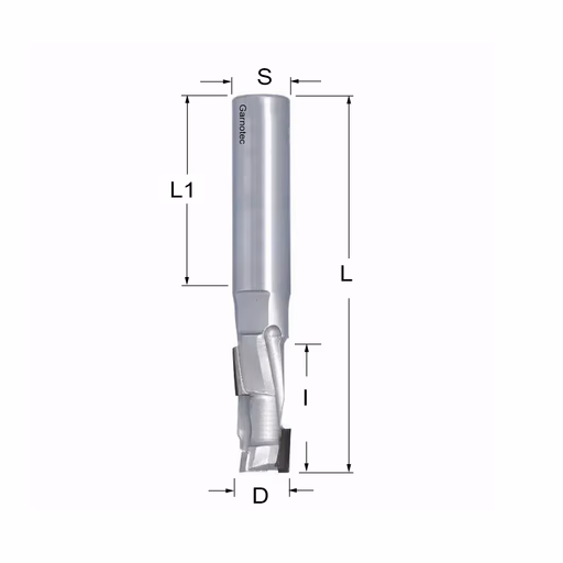 Diamantfrees PCD Z1+1 D=12mm L=69mm I=21mm (3 PCD+1 HM)