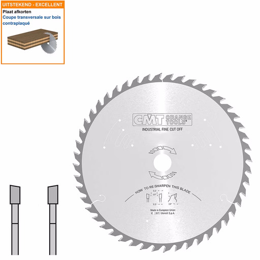 Afkortzaag met hardmetalen tanden geschikt voor hout D=275mm K=3,2mm P=2,2mm Z42