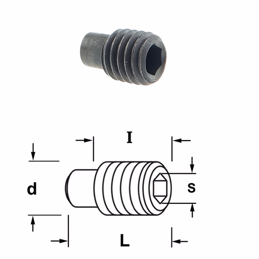 Inbusbout met positioneringsvlak voor freeskop 664.017.30 S=3mm L=10mm