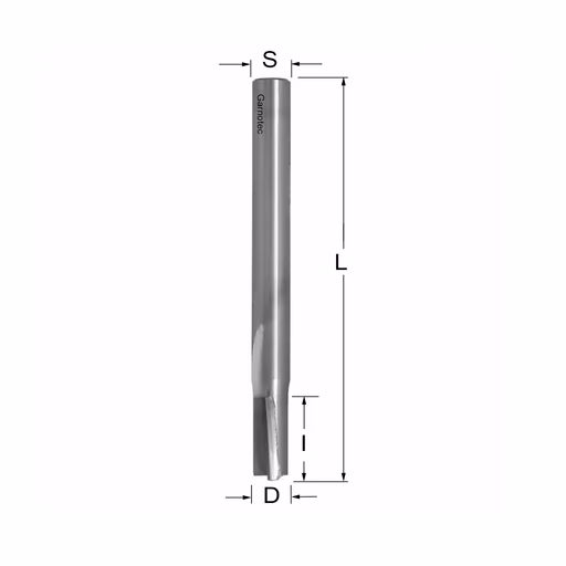 Diamantfrees met negatieve snij-plakket PCD Z1 D=6mm S=6mm L=70mm I=12mm