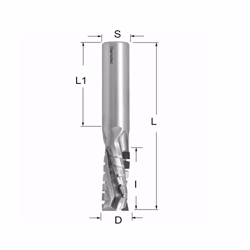 Diamantfrees negatieve PCD Z3+1 Turbo D=16mm L=95mm I=35mm (18+1 PCD)