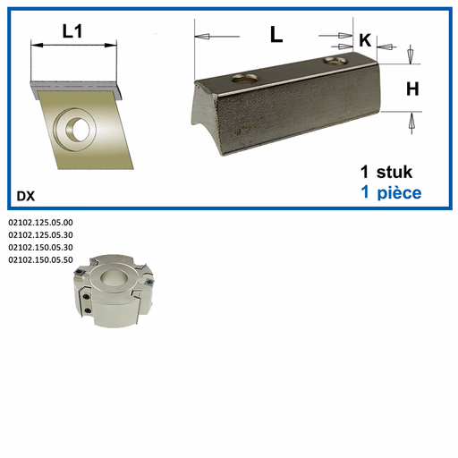 Spanblok rechts L=46,5mm K=11mm · 695.021.DX