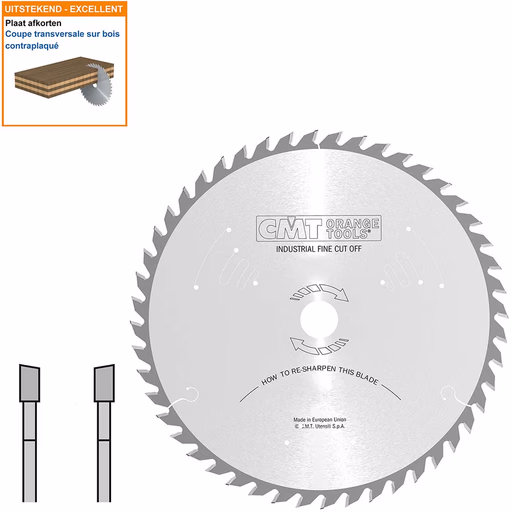 Afkortzaag met hardmetalen tanden geschikt voor hout D=300mm K=3,2mm P=2,2mm Z72 · 285.072.12R