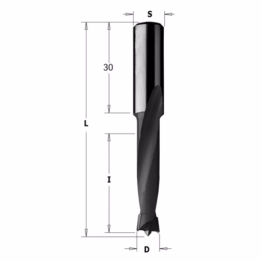Drevelboor, rechts D=6mm L=70mm L1=30mm I=35mm · 311.060.11