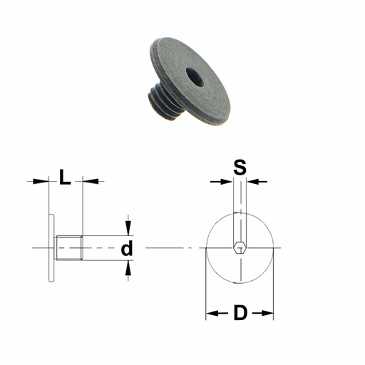 Positioneringsbout D=16mm S=2,5mm L=10,2mm d=M5