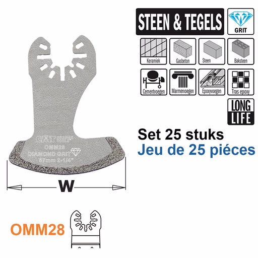 Dia grit multitoolzaagblad, 57mm · OMM28-X25