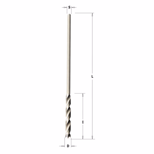 Lange houtboor x 950 mm lengte D=10mm S=8mm
