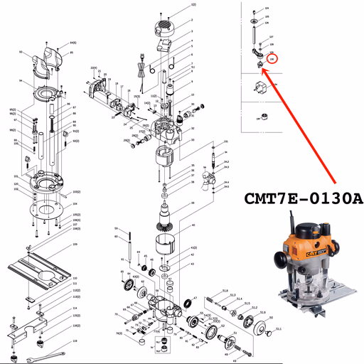 onderdeel CMT7E Complete draaihendel