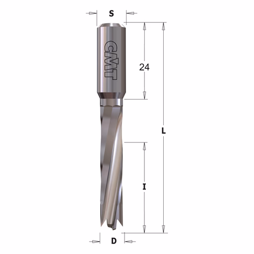Drevelboor, rechts D=10mm L=70mm L1=24mm I=30mm