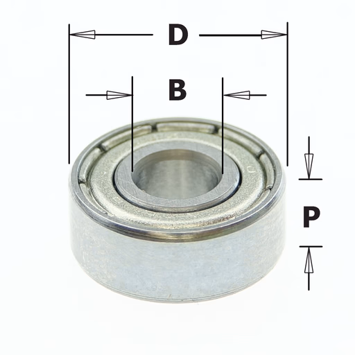 Standaard kogellager D=12,7mm B=4,76mm P=5mm