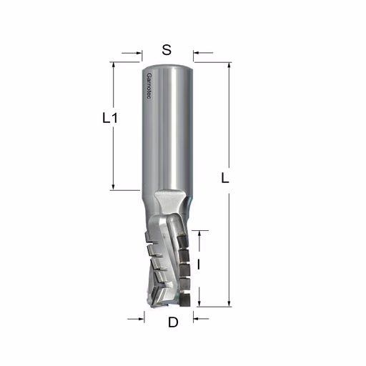 Diamantfrees negatieve PCD Z3+1 Turbo D=18mm L=87mm I=25mm (14+1 PCD)