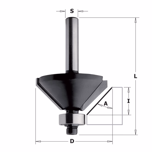 Afschuinfrees met lager (contractor), HW D=35mm S=8mm