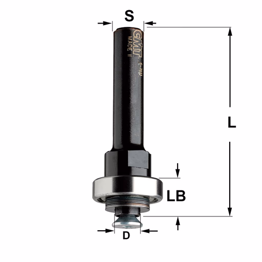 Spindel met kogellager S=1/2" L=61mm LB=11mm