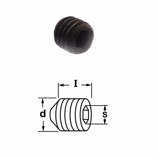 Inbusbout met conisch drukvlak. I=3mm
