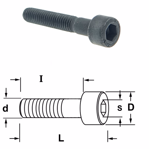 Schroef HWEI M6X35 UNI-5931 D=10mm S=5mm
