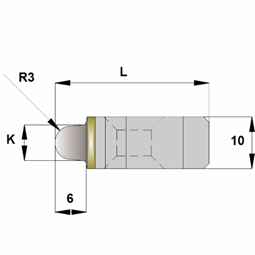 Enkele groeftand L=29,7mm K=7mm