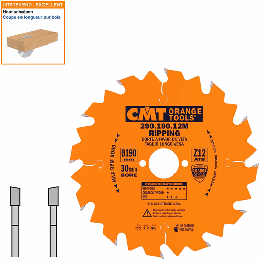 Schulpzaag voor draagbare machines D=190mm B=30mm K=2,6mm P=1,6mm