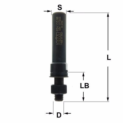Spindel zonder kogellager S=12mm L=71mm LB=23mm