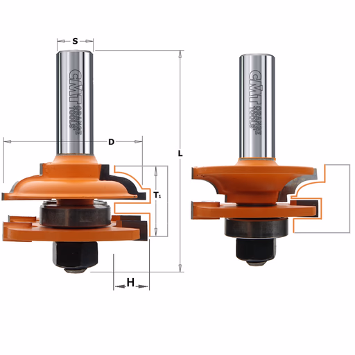 Tweedelige frees met profiel en conterprofiel, HW S=12mm · 991.503.11