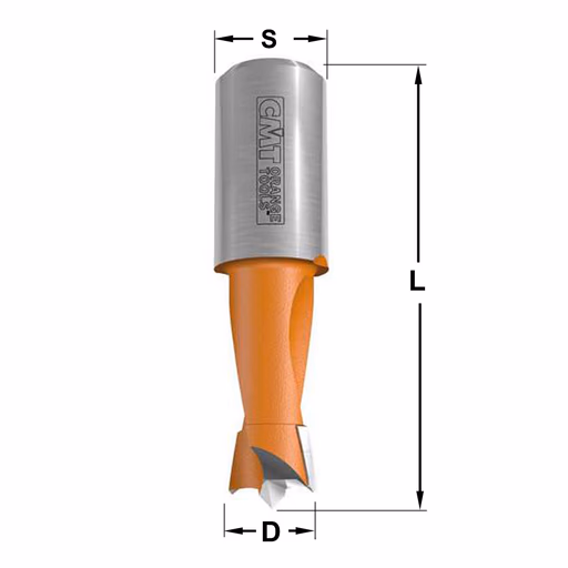 Drevelboor, links D=8mm L=38,5mm