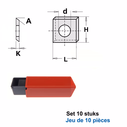 HWM wisselmessen Oertli-Systeem"(per 10 st.)" L=12mm H=12mm Z4