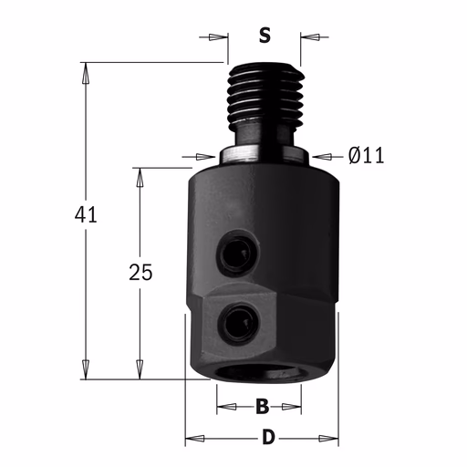 Boorhouder met centreer 11x4 mm, rechts · 305.000.01