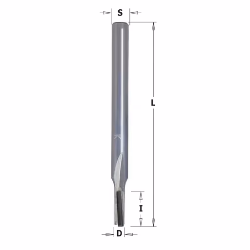 Diamantfrees met een rechte snij-plakket PCD Z1 D=4mm S=6mm L=70mm I=12mm