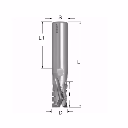 Diamantfrees negatieve PCD Z3+1 Turbo D=16mm L=81mm I=20mm (10+1 PCD)