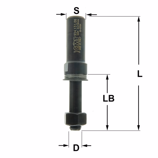 Spindel zonder kogellager S=1/2" L=71mm LB=29,75mm